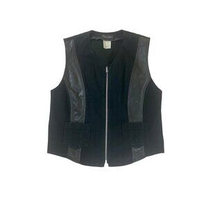 Tall Girl Made In Canada Black Denim Full Zip Vest - Small